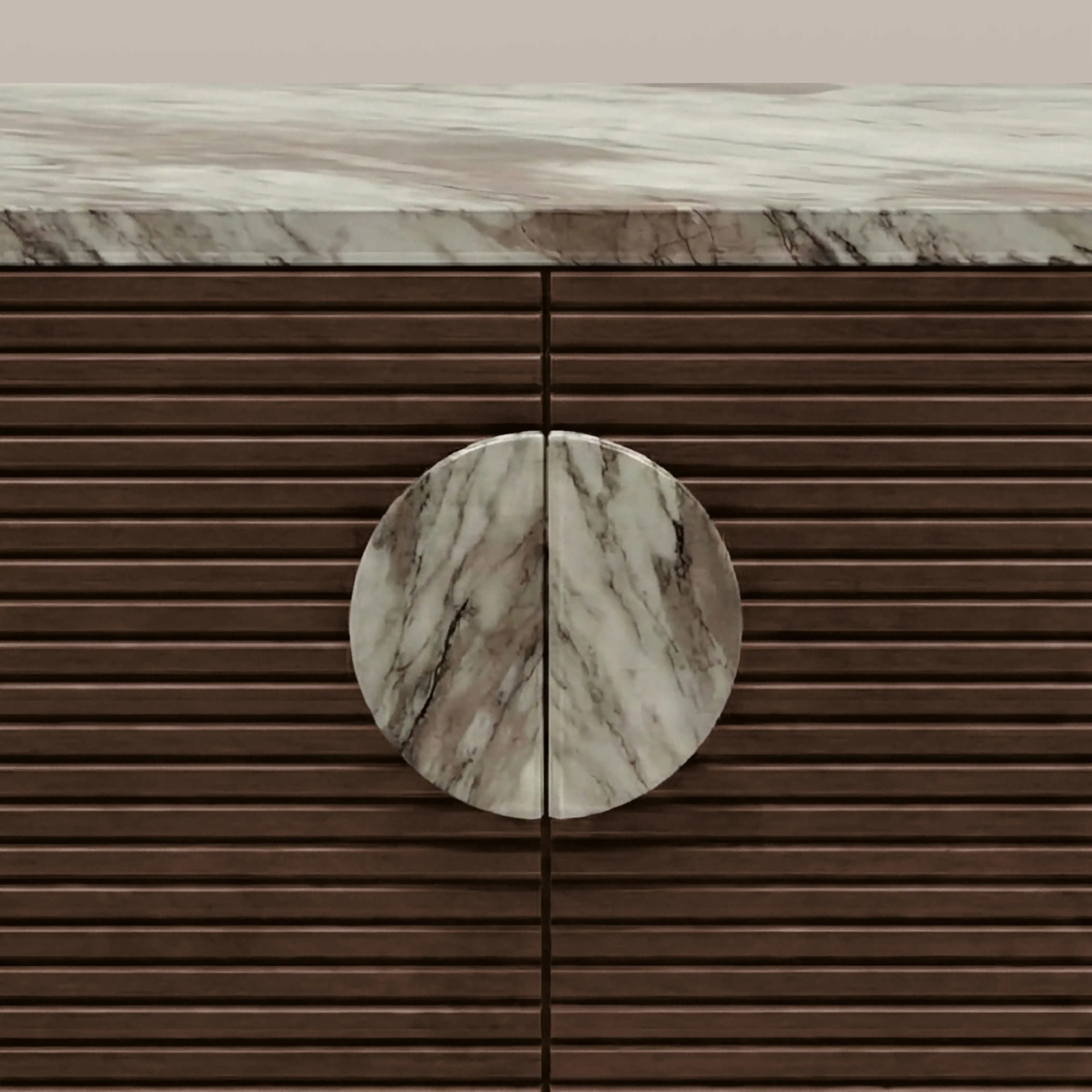 Tana 2 Door Sideboard | French Riviera Honed Marble & Walnut - Image 6