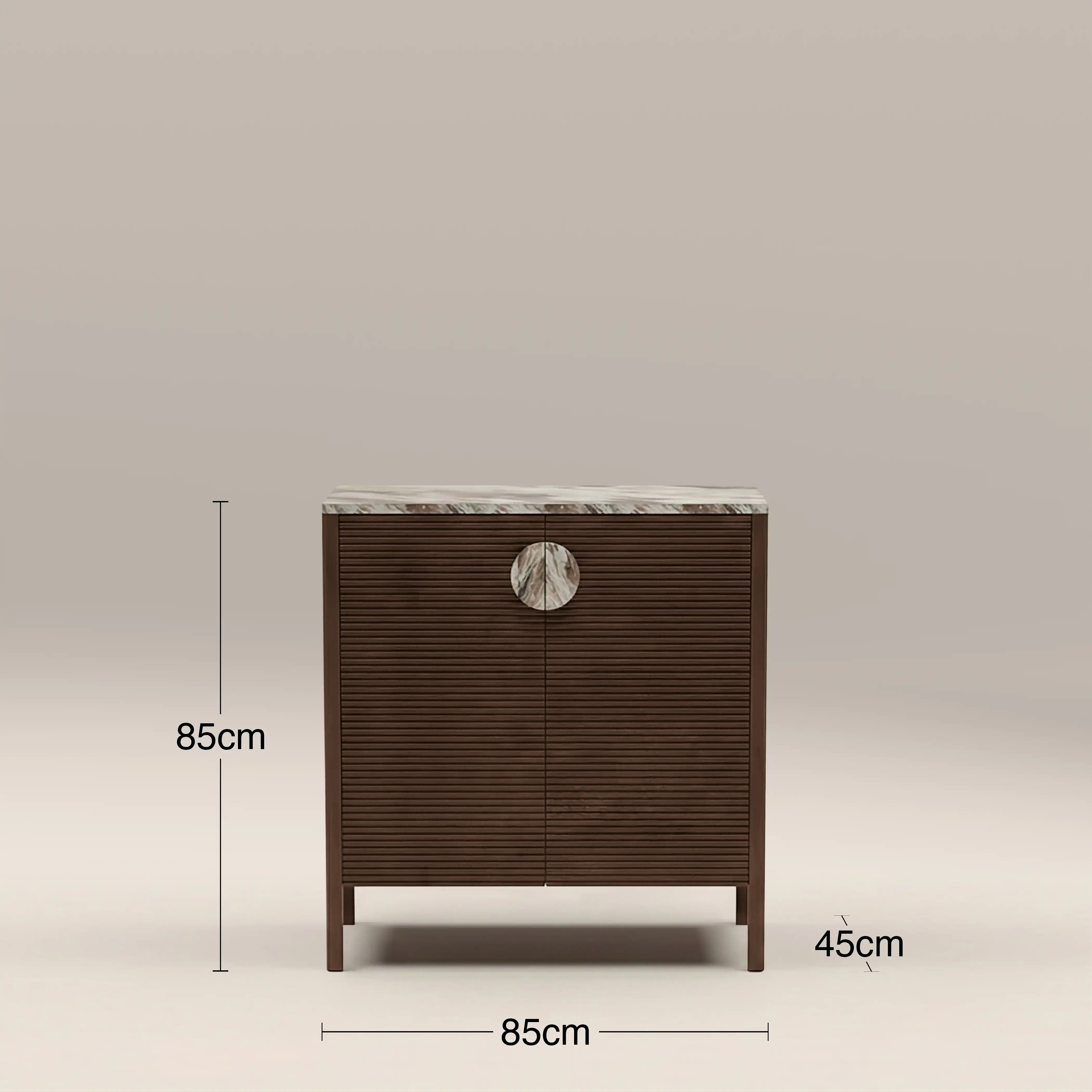 Tana 2 Door Sideboard | French Riviera Honed Marble & Walnut - Image 7