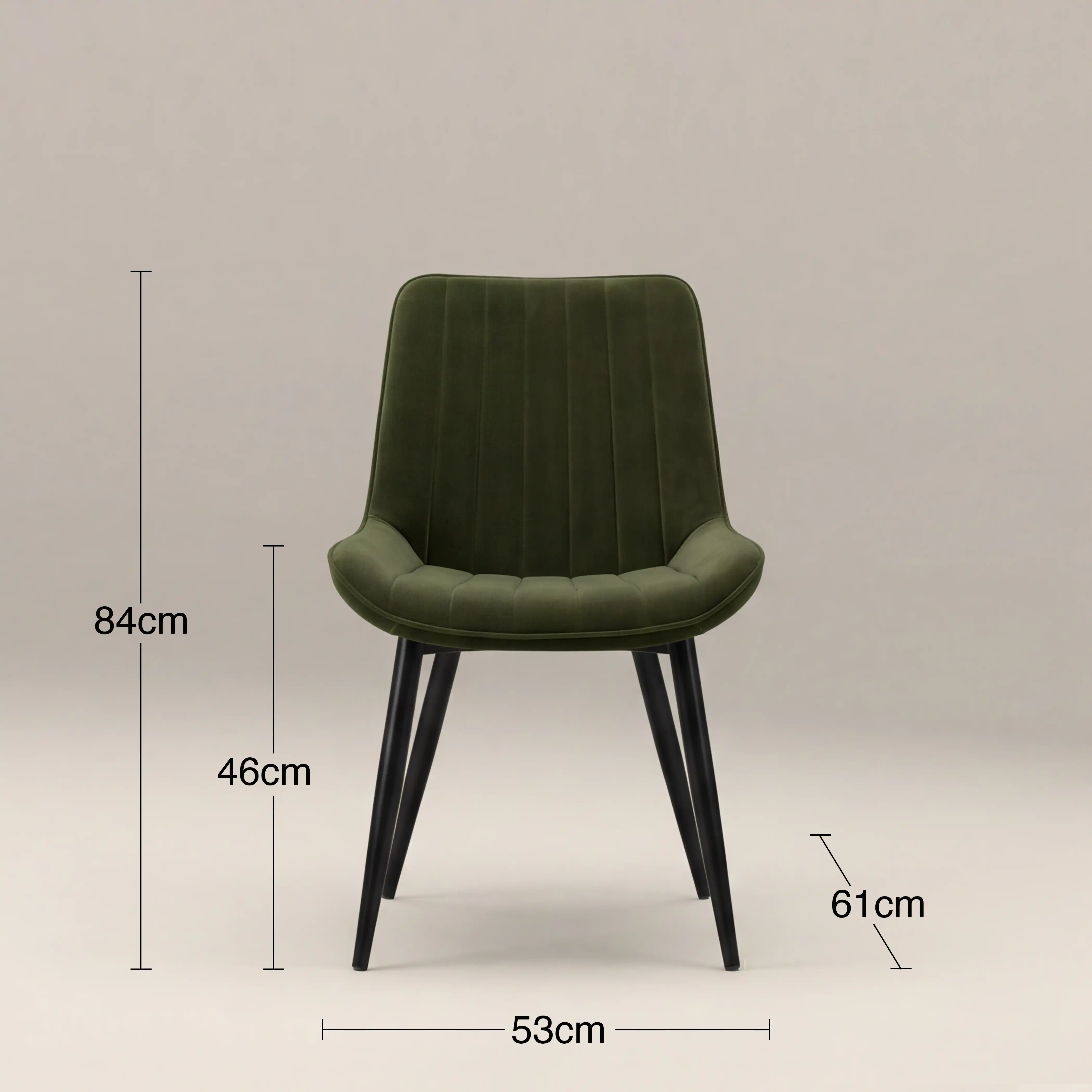 Taylor Dining Chair | Olive Green Sustainable Velvet - Image 6
