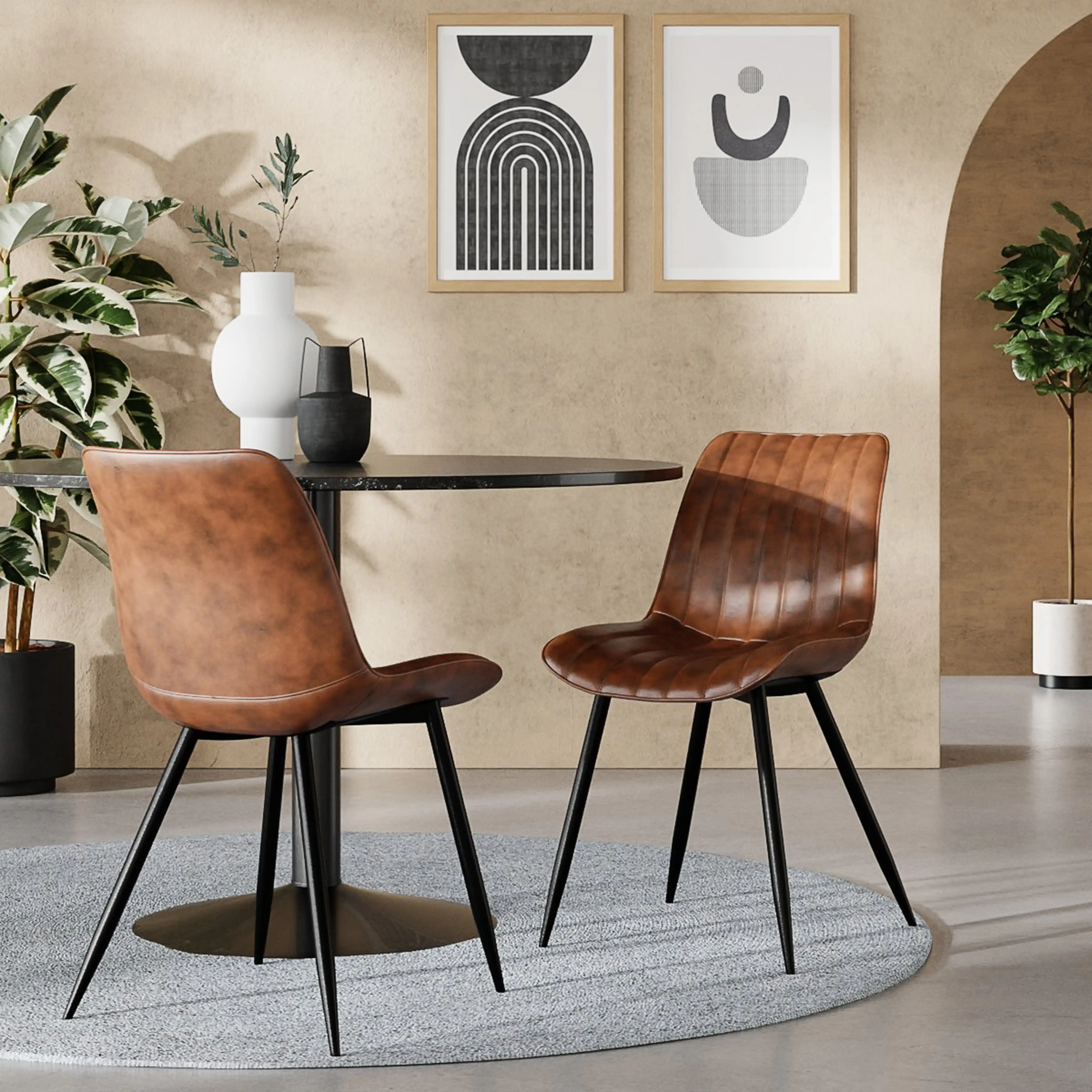 Taylor Dining Chair | Vintage Tan Faux Leather