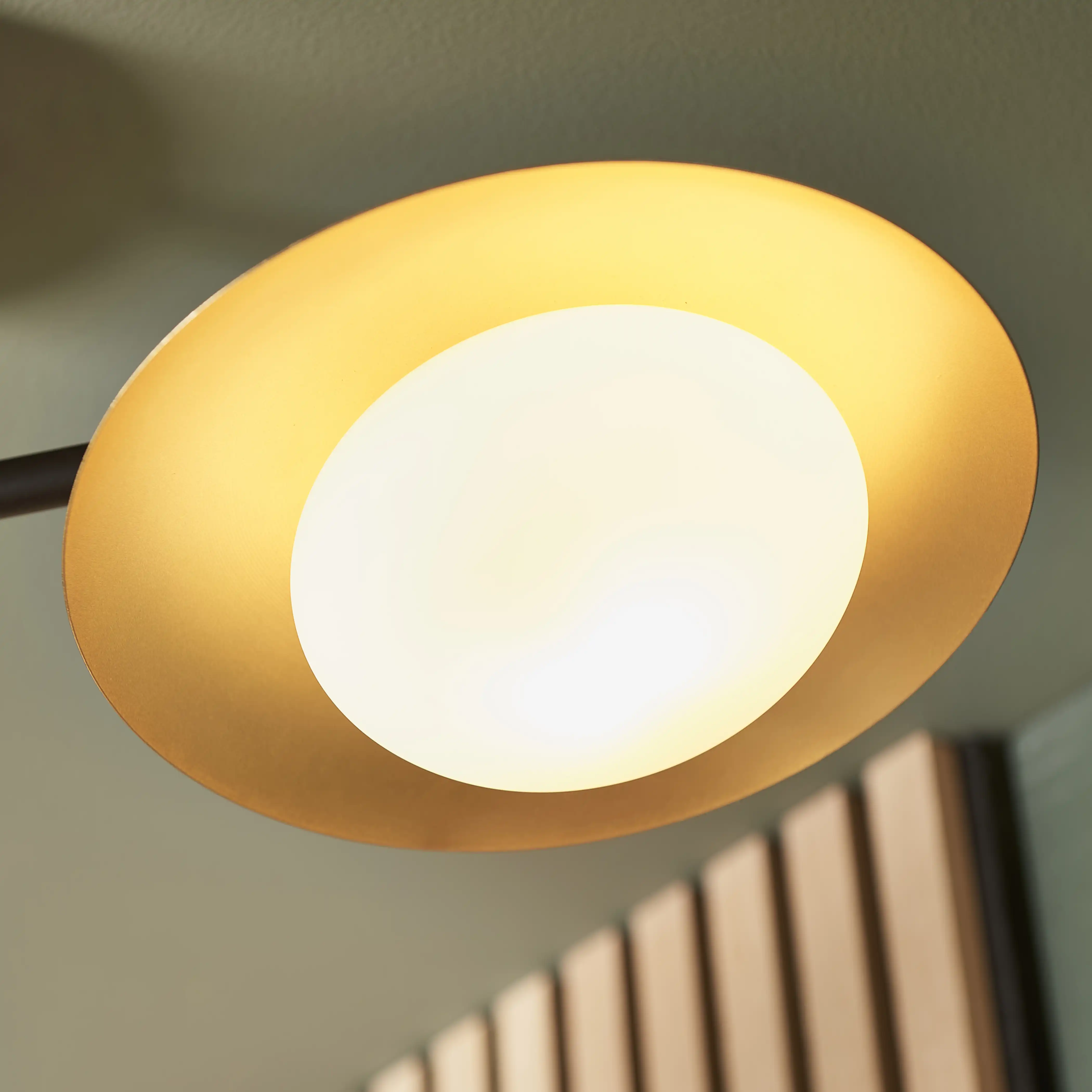 Temuka 3 Light Flush Ceiling Light | Brass & Black - Image 4
