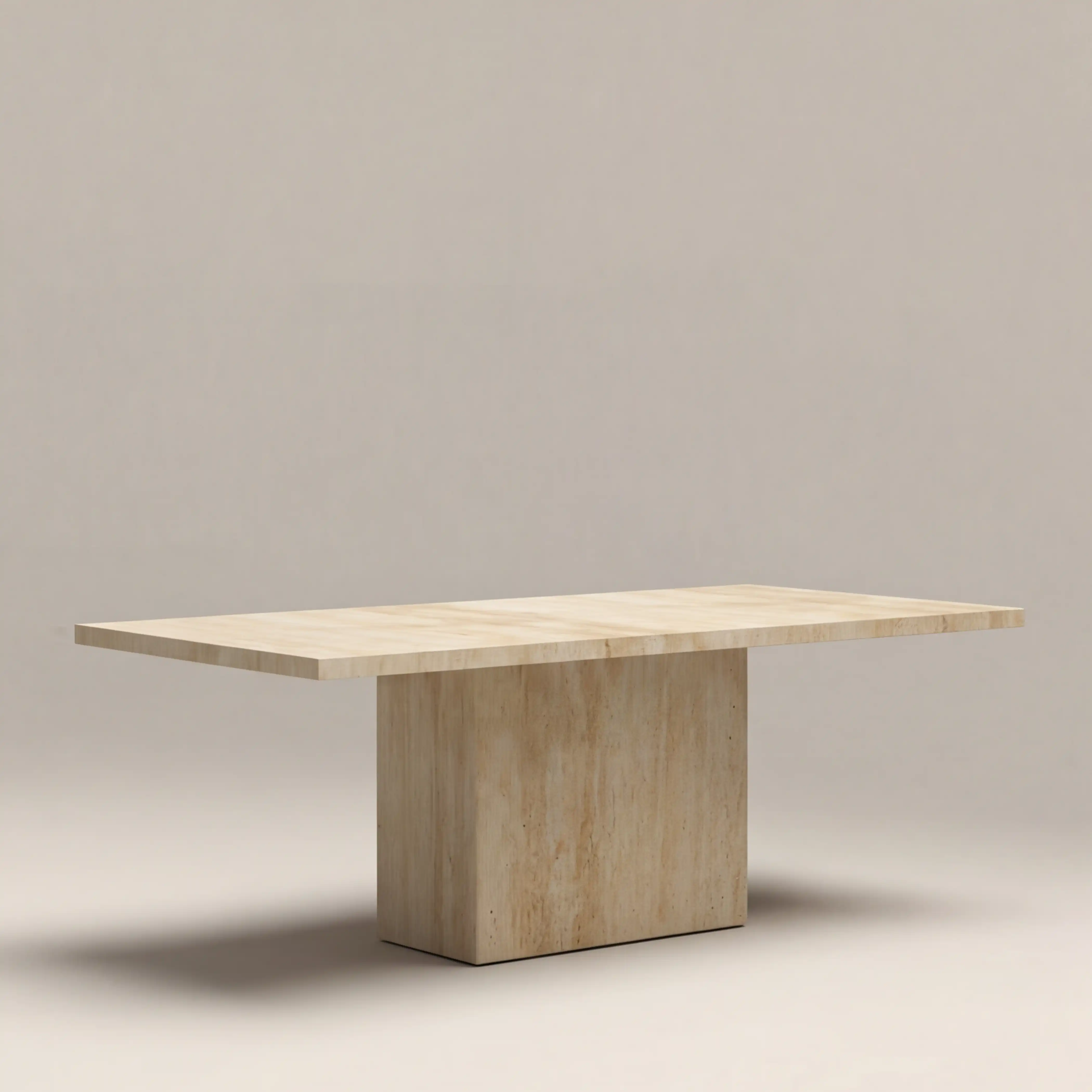 Toulouse 6 Seat Rectangle Dining Table | Natural Travertine - Image 3