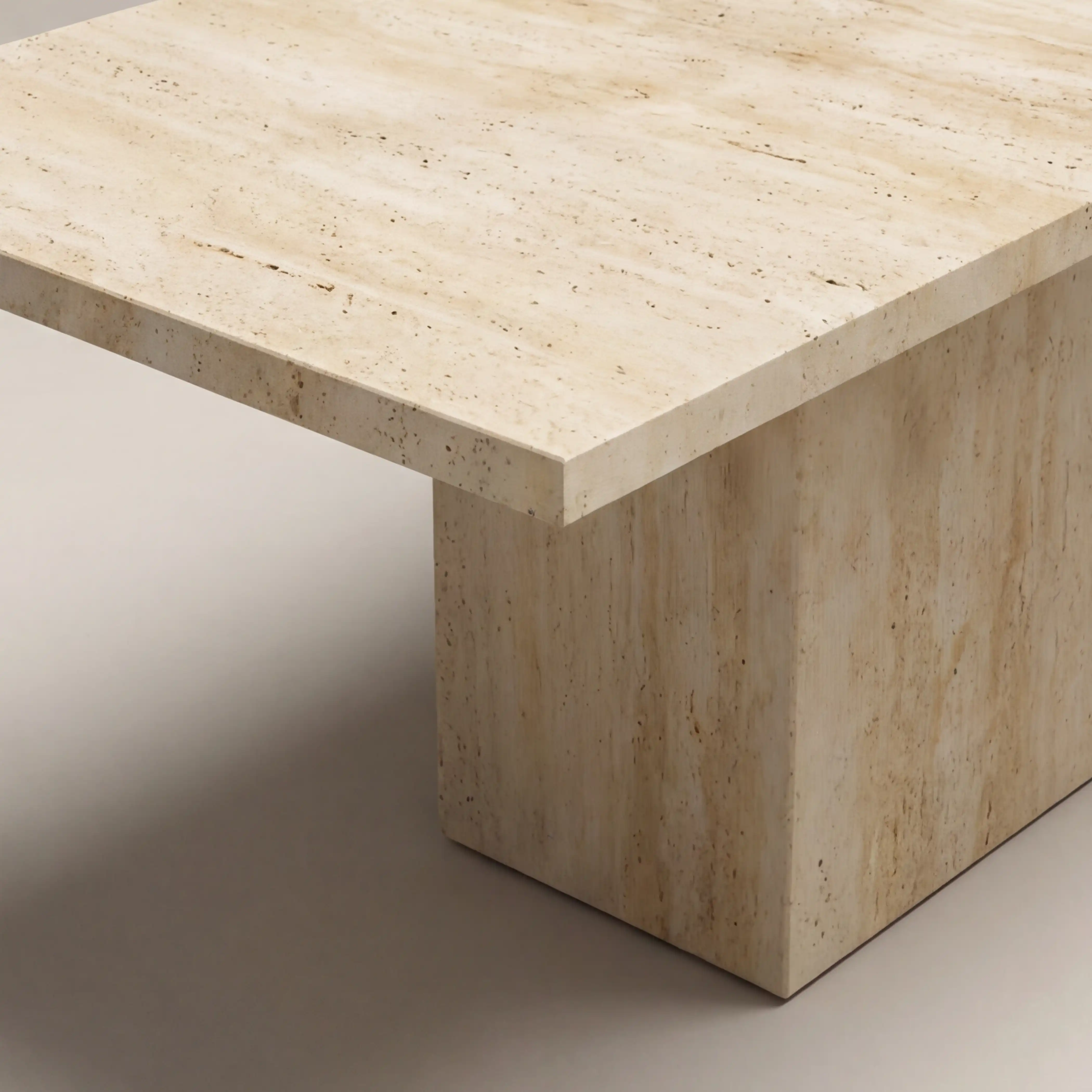 Toulouse 6 Seat Rectangle Dining Table | Natural Travertine - Image 5