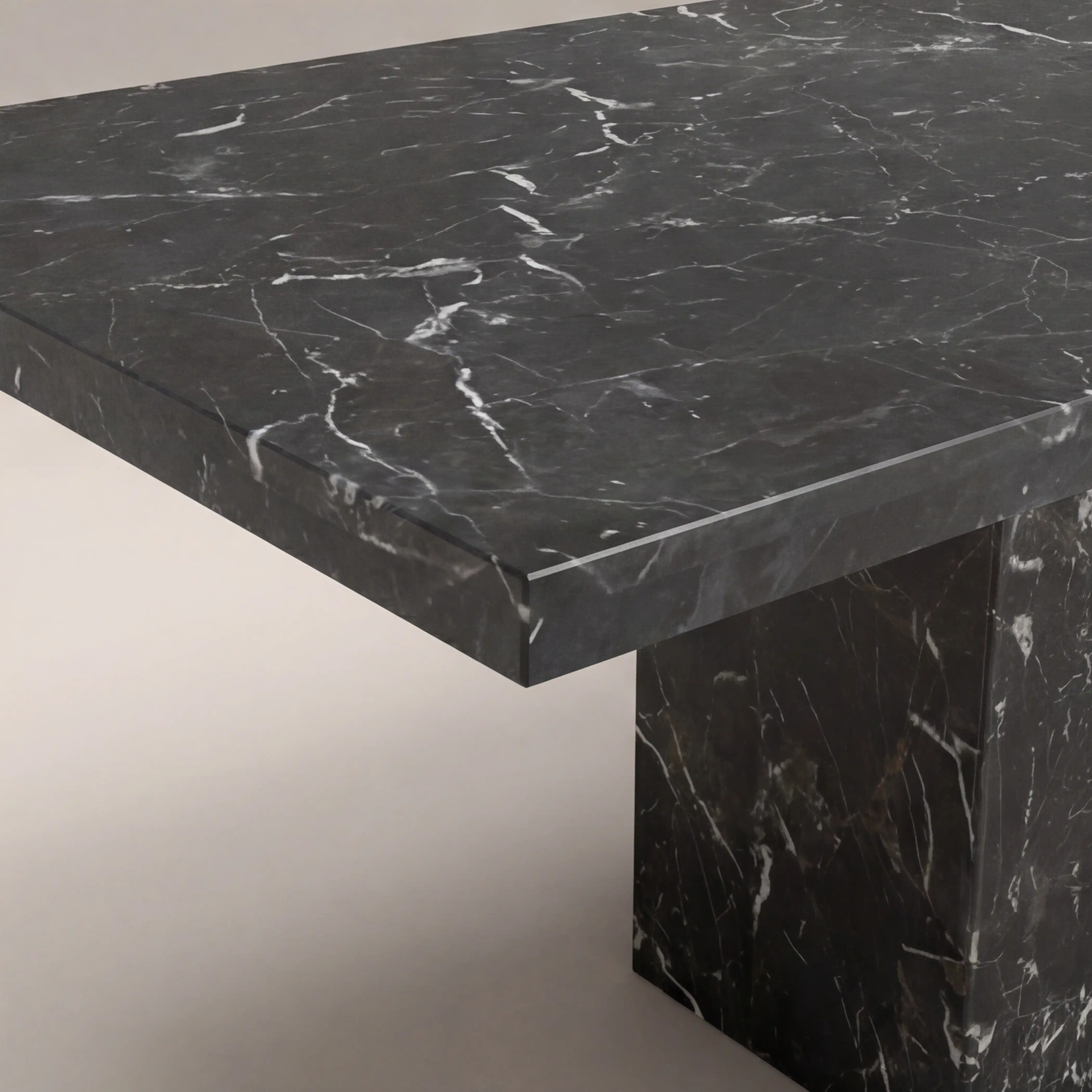 Toulouse 6 Seat Rectangle Dining Table | Onyx Black Marble - Image 5