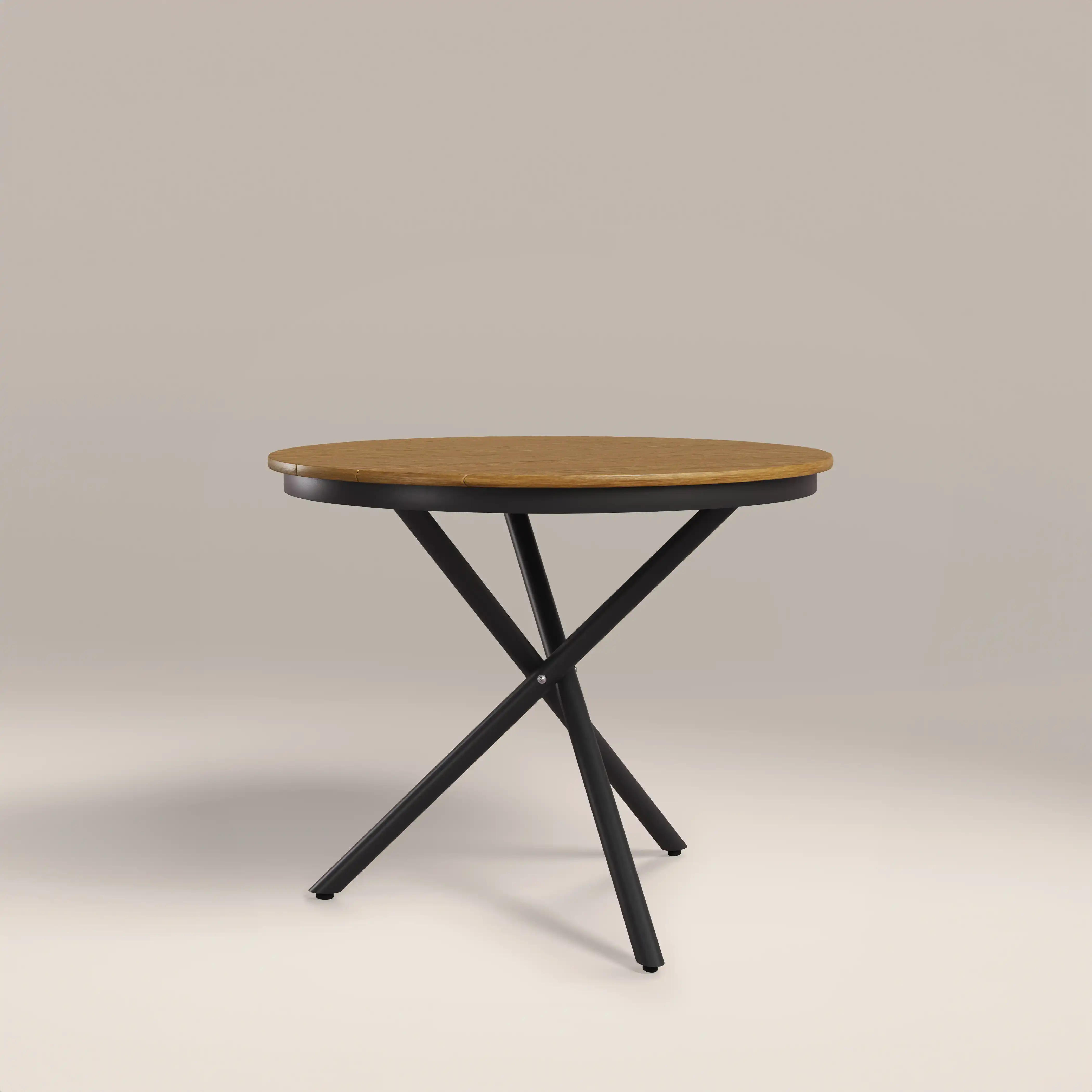 Tullio 2 Seat Round Garden Bistro Table | Oak & Black