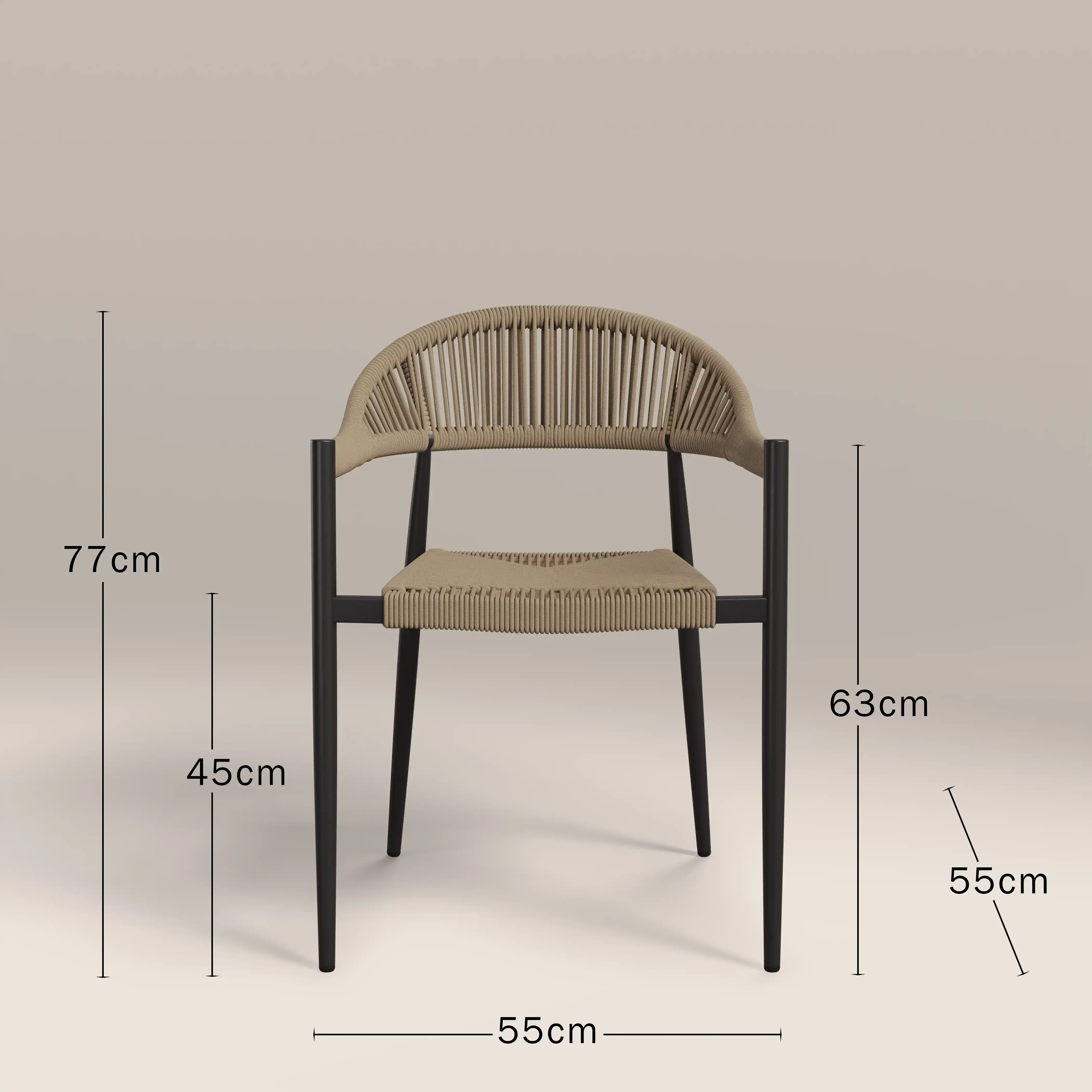 Tullio 4 Seat Garden Dining Set | Oak & Beige - Image 4