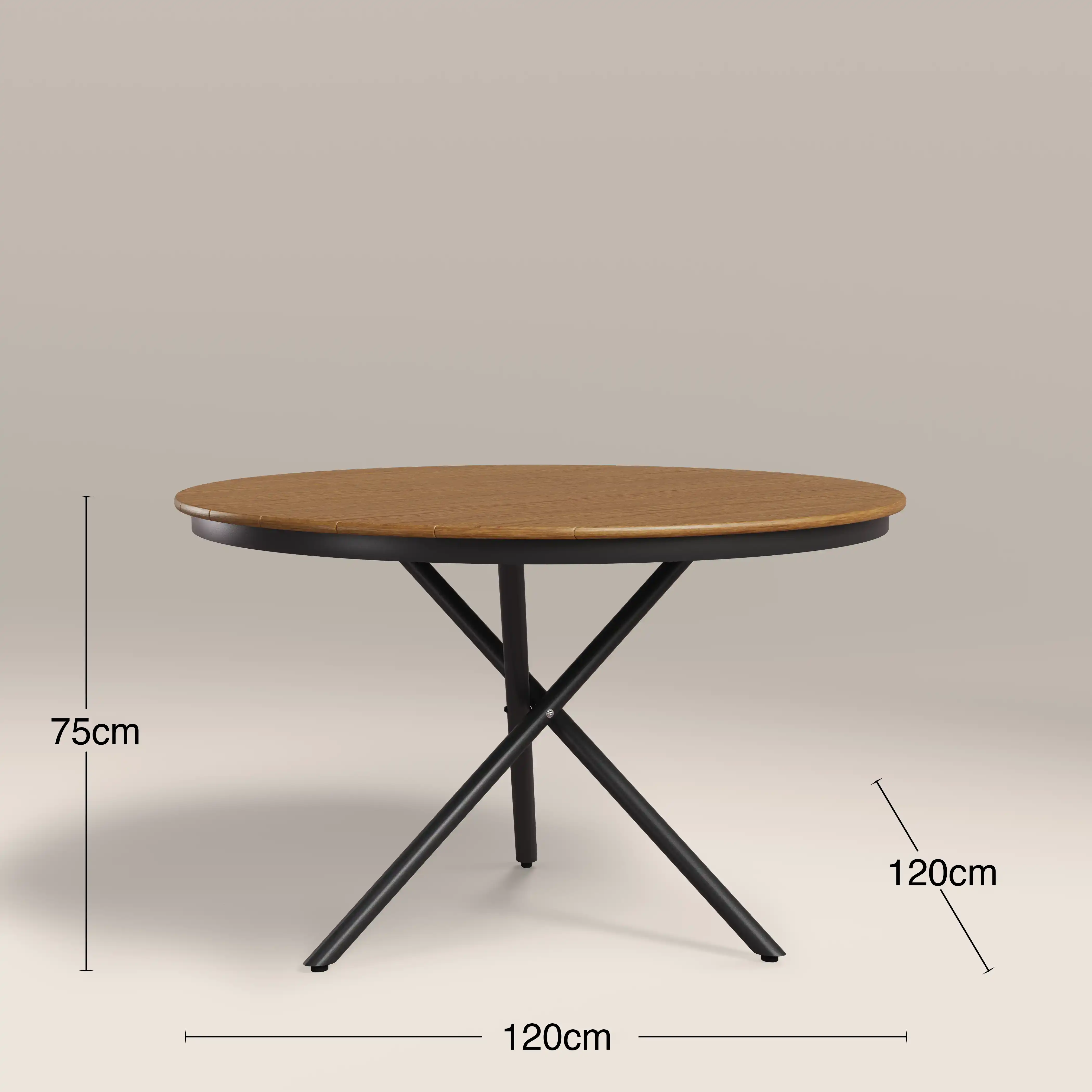 Tullio 4 Seat Garden Dining Set |  Oak & Olive Green - Image 4