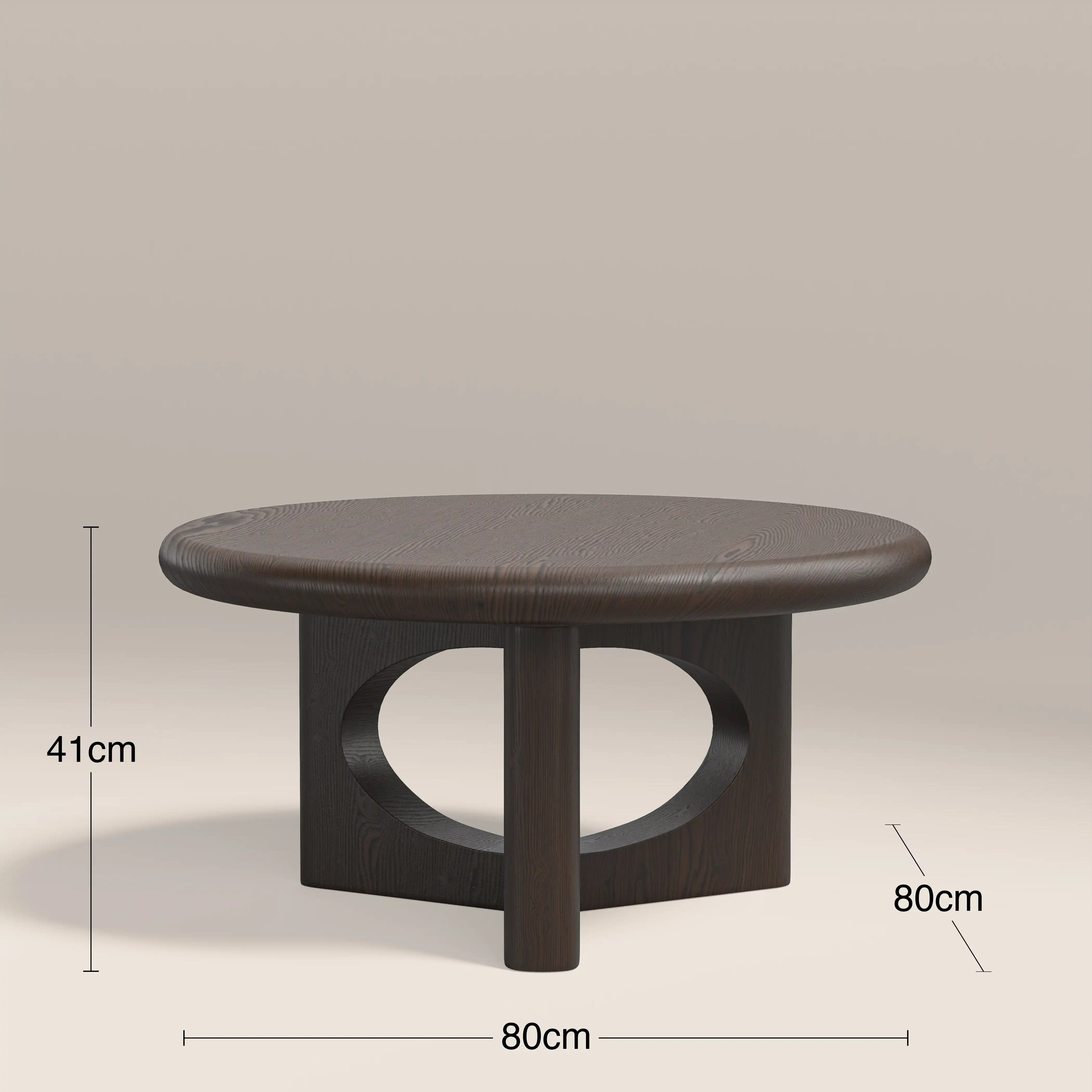 Turner Round Wooden Coffee Table | Dark Walnut - Image 4