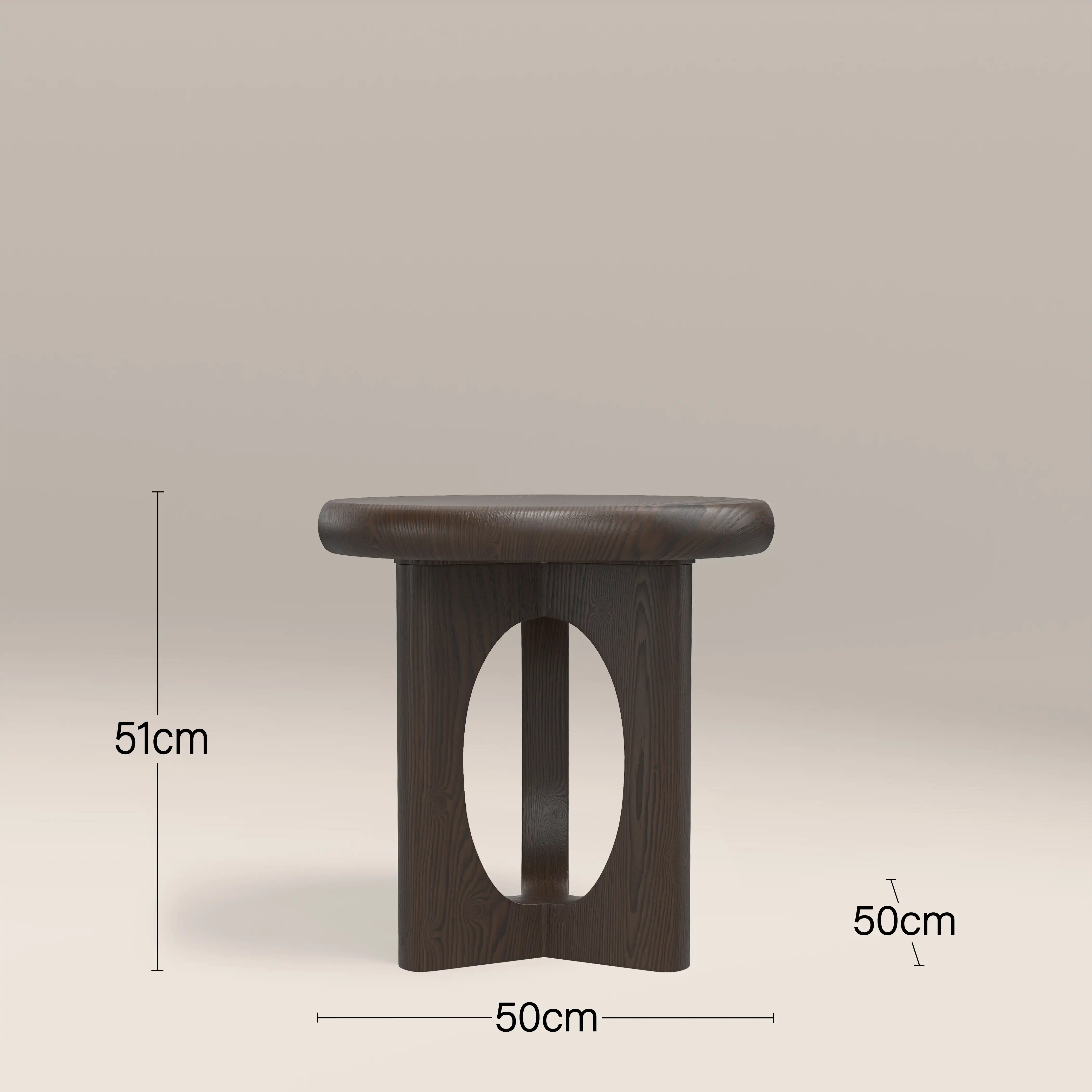 Turner Round Wooden Side Table | Dark Walnut - Image 3