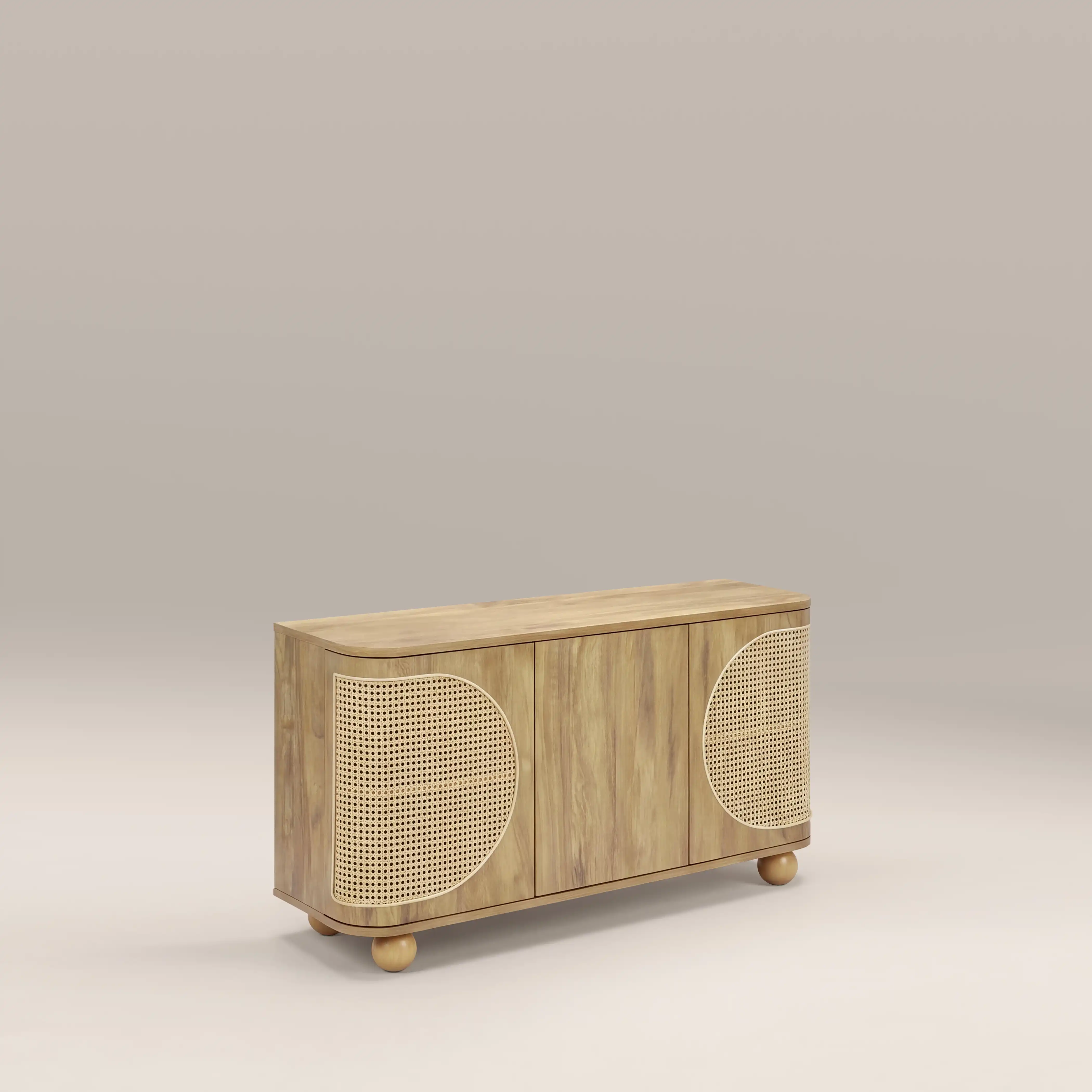Una Wooden Large Sideboard | Oak & Cane - Image 3