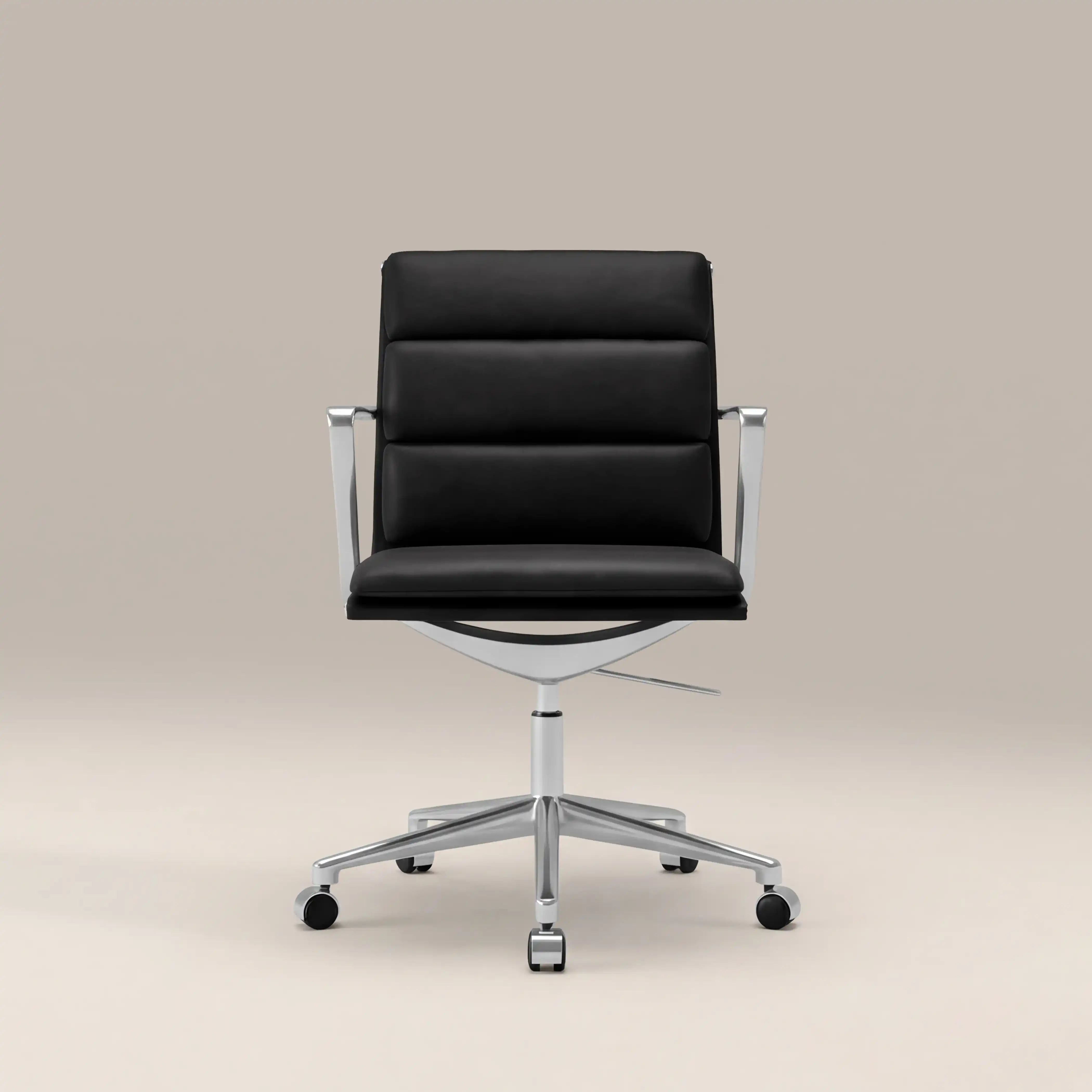 Urma Office Chair | Black Faux Leather & Chrome - Image 4