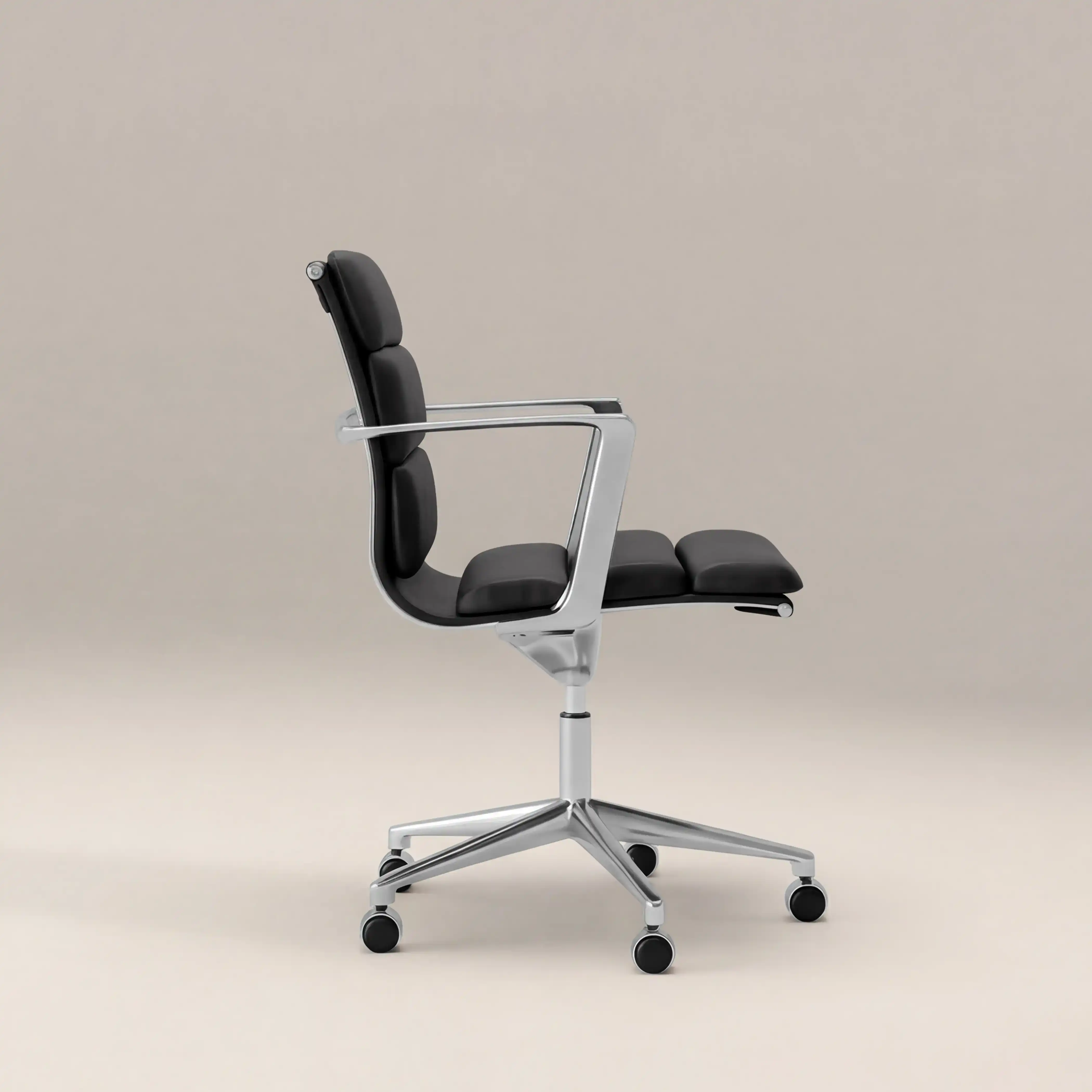 Urma Office Chair | Black Faux Leather & Chrome - Image 5