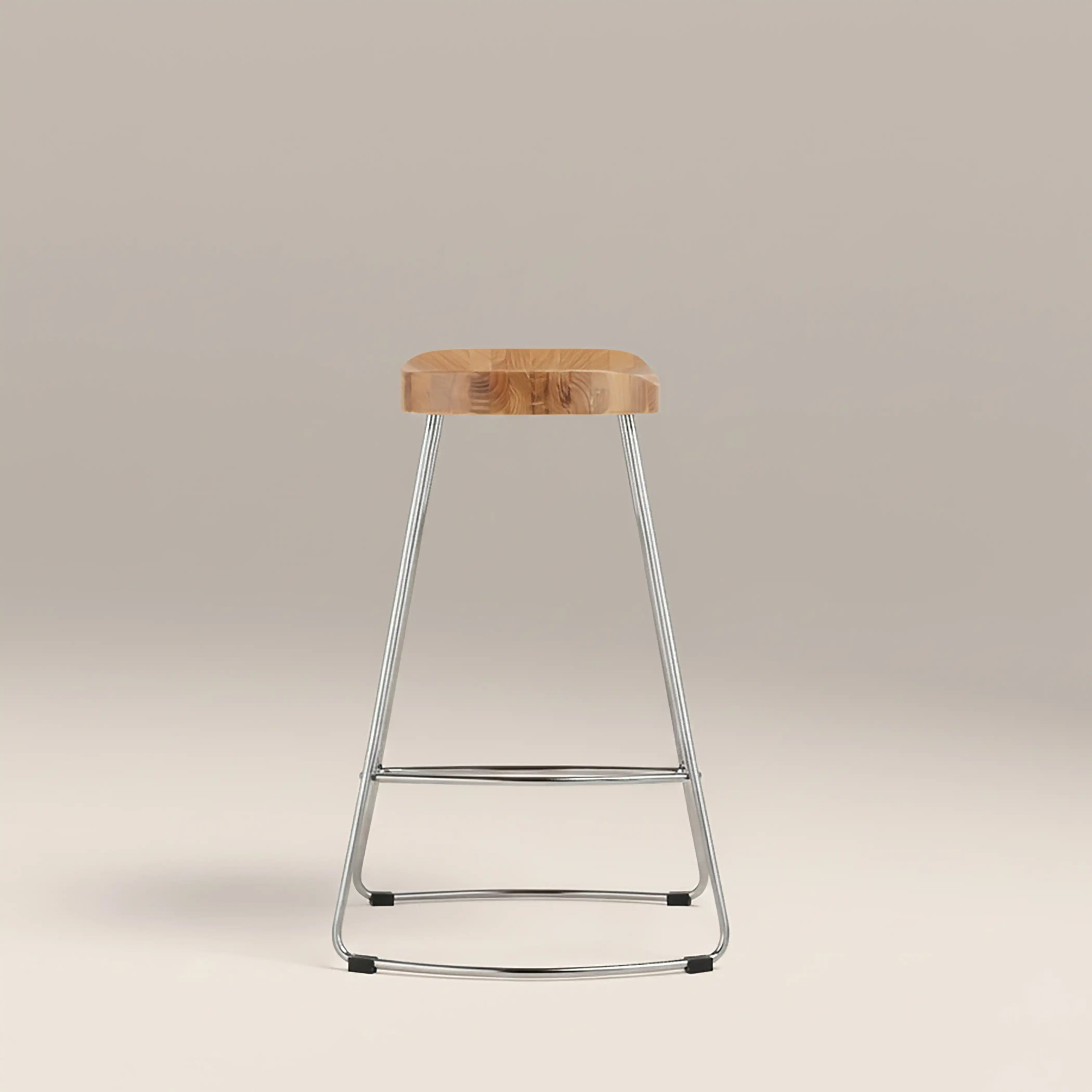 Victoria Kitchen Stool | Natural & Chrome - Image 3