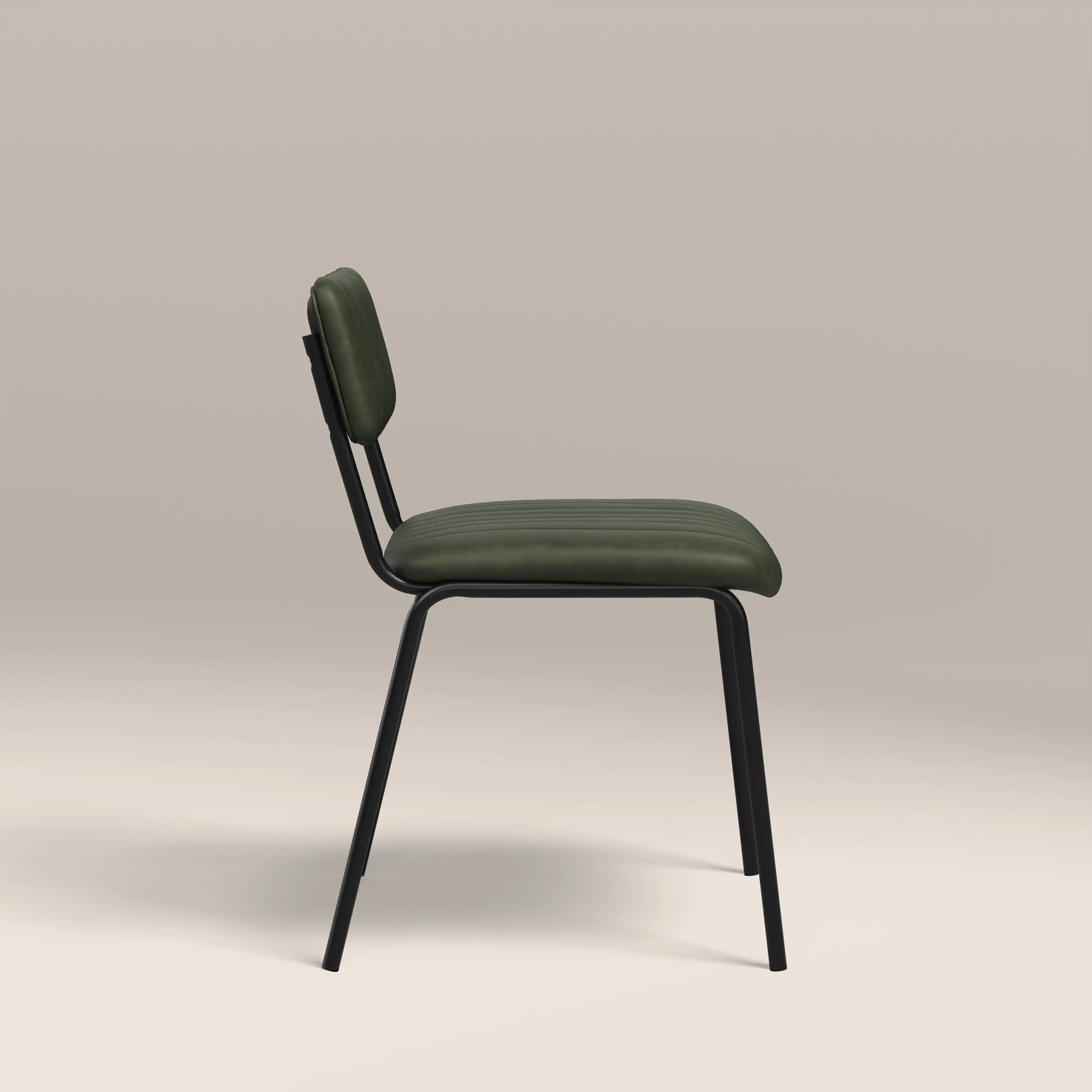 Weston Stackable Dining Chair | Vintage Green Faux Leather & Black - Image 5