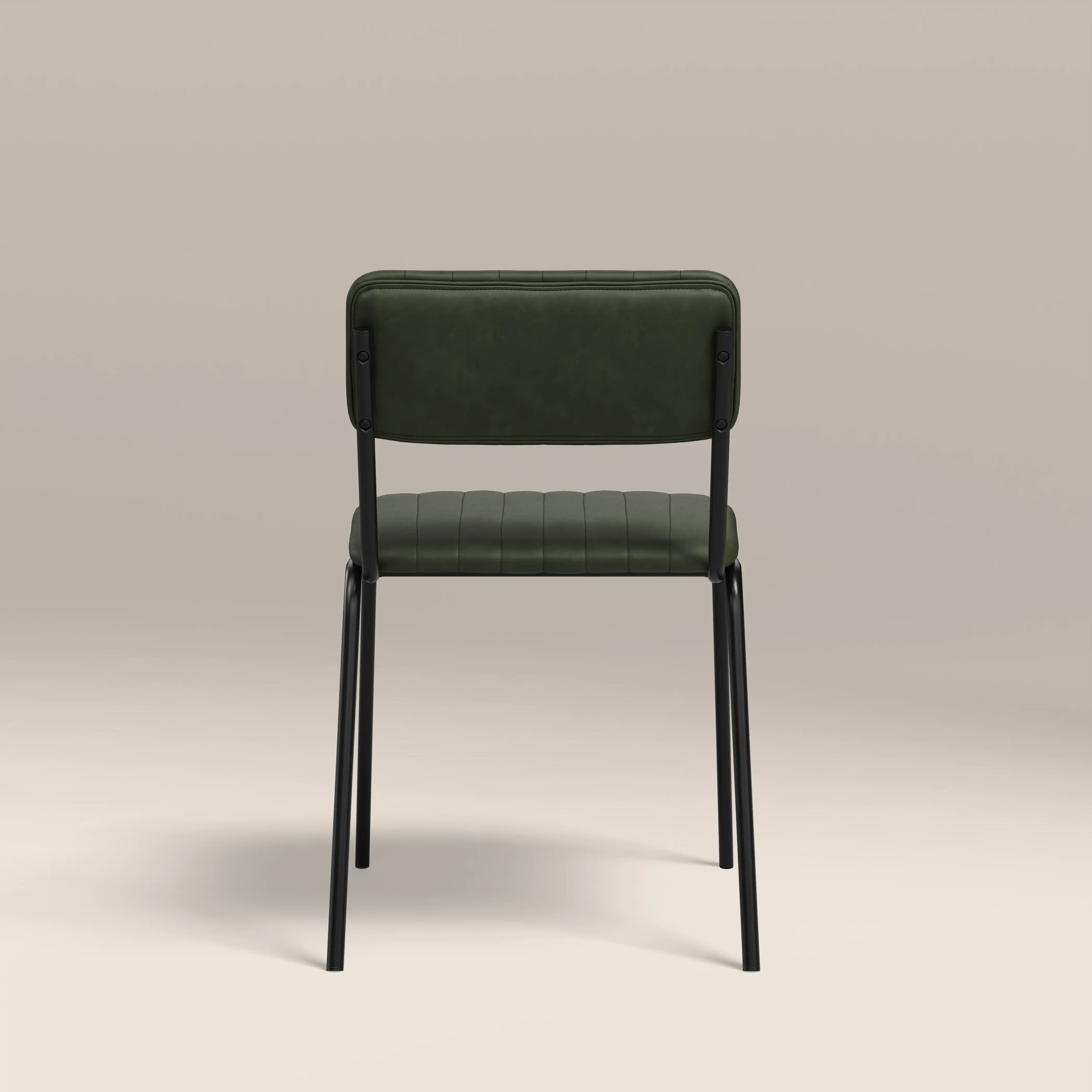 Weston Stackable Dining Chair | Vintage Green Faux Leather & Black - Image 7