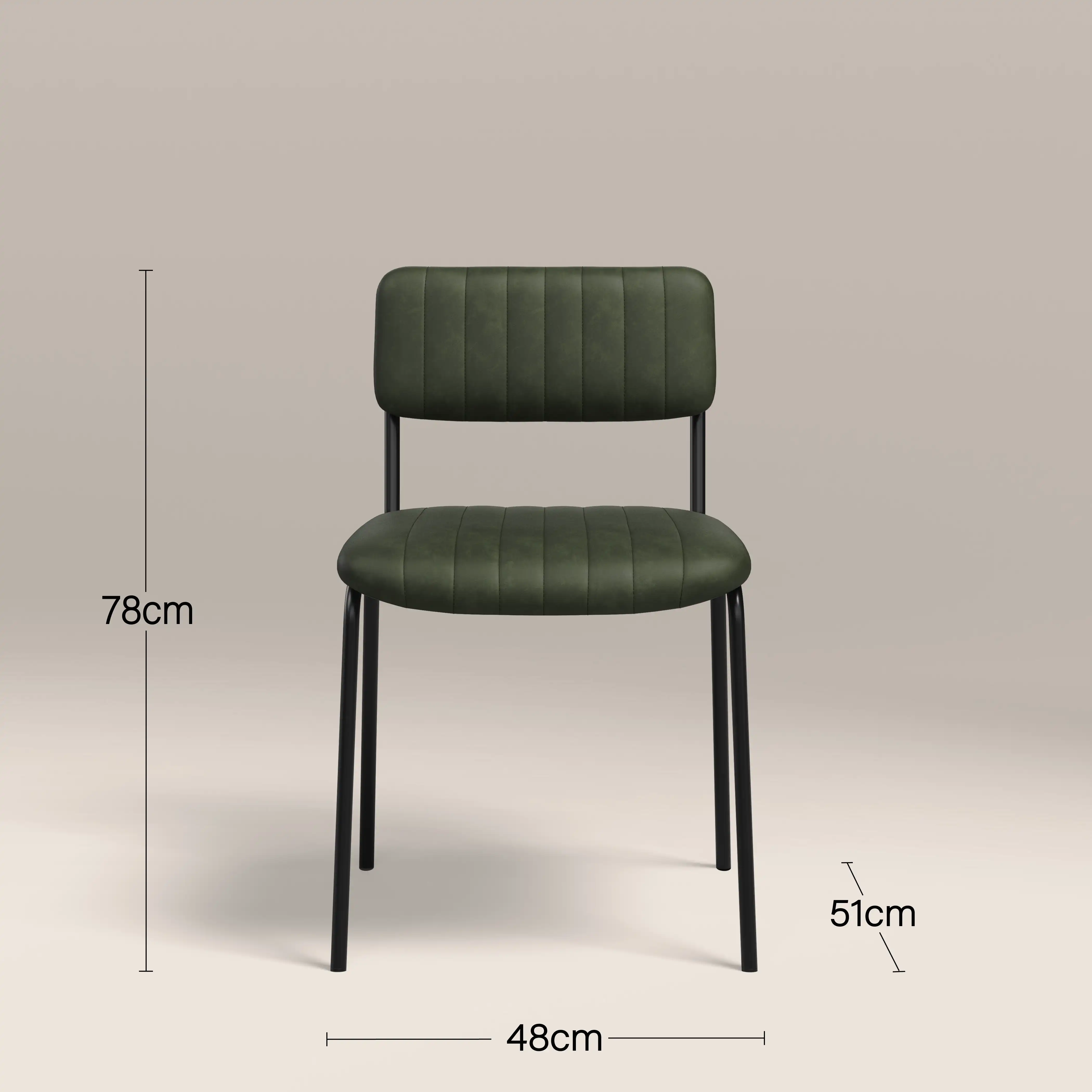 Weston Stackable Dining Chair | Vintage Green Faux Leather & Black - Image 8