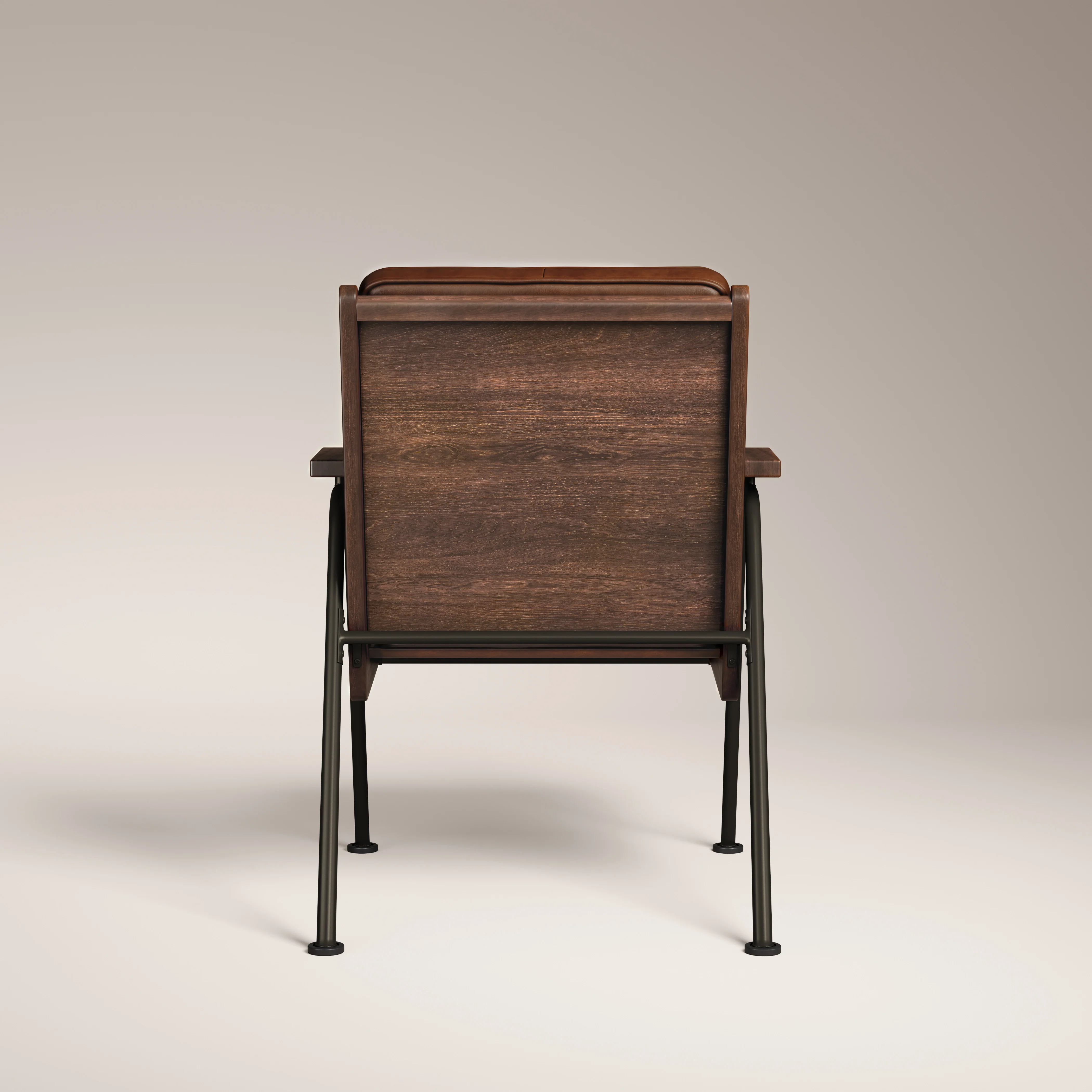 Wickham Armchair | Brown Faux Leather & Walnut - Image 6