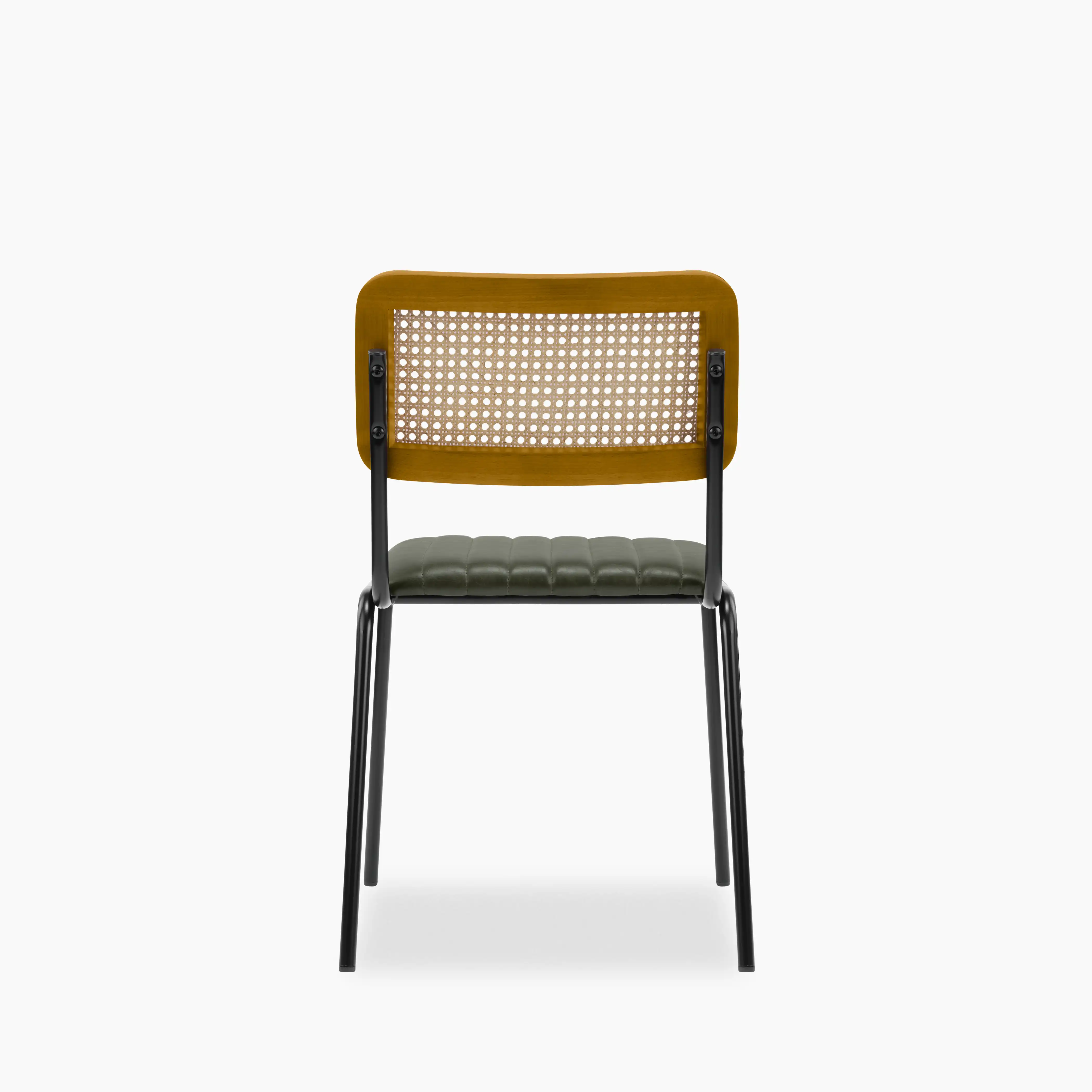 Willis Stackable Dining Chair | Vintage Green Faux Leather & Black - Image 6