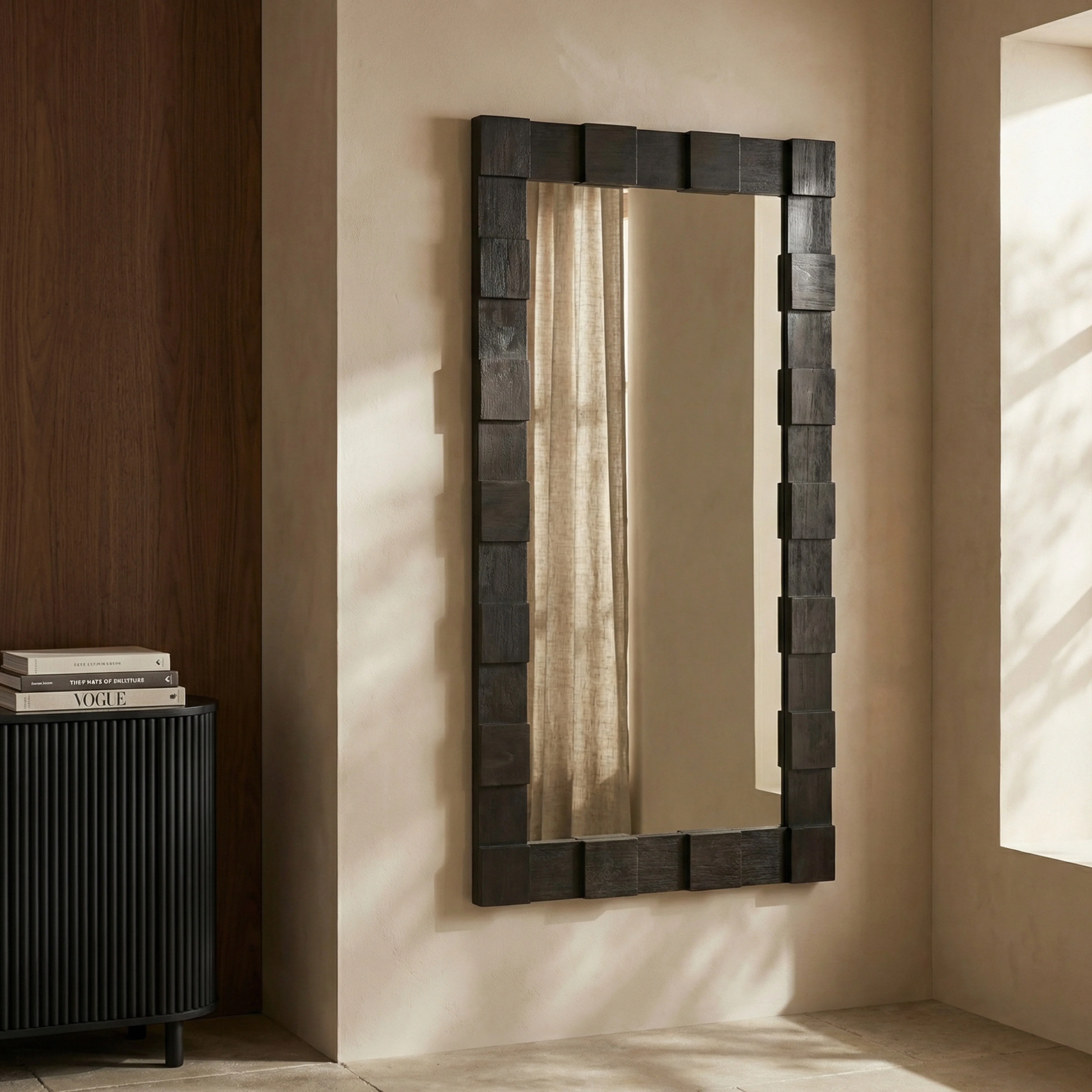 Windsor Rectangle Full Length Mirror, 160 x 75 cm | Walnut - Image 2