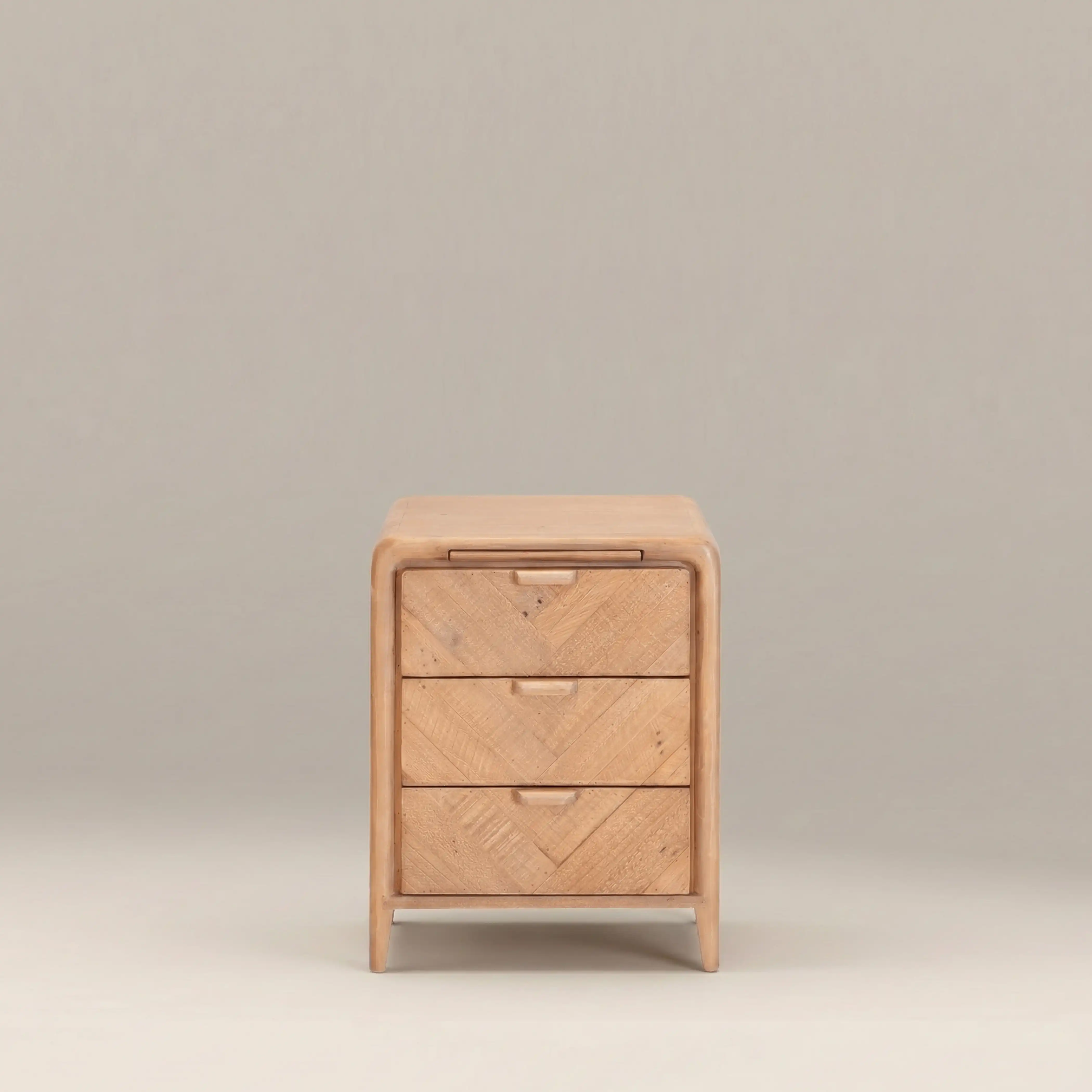 Winslow Large 3 Drawer Bedside Table | Natural