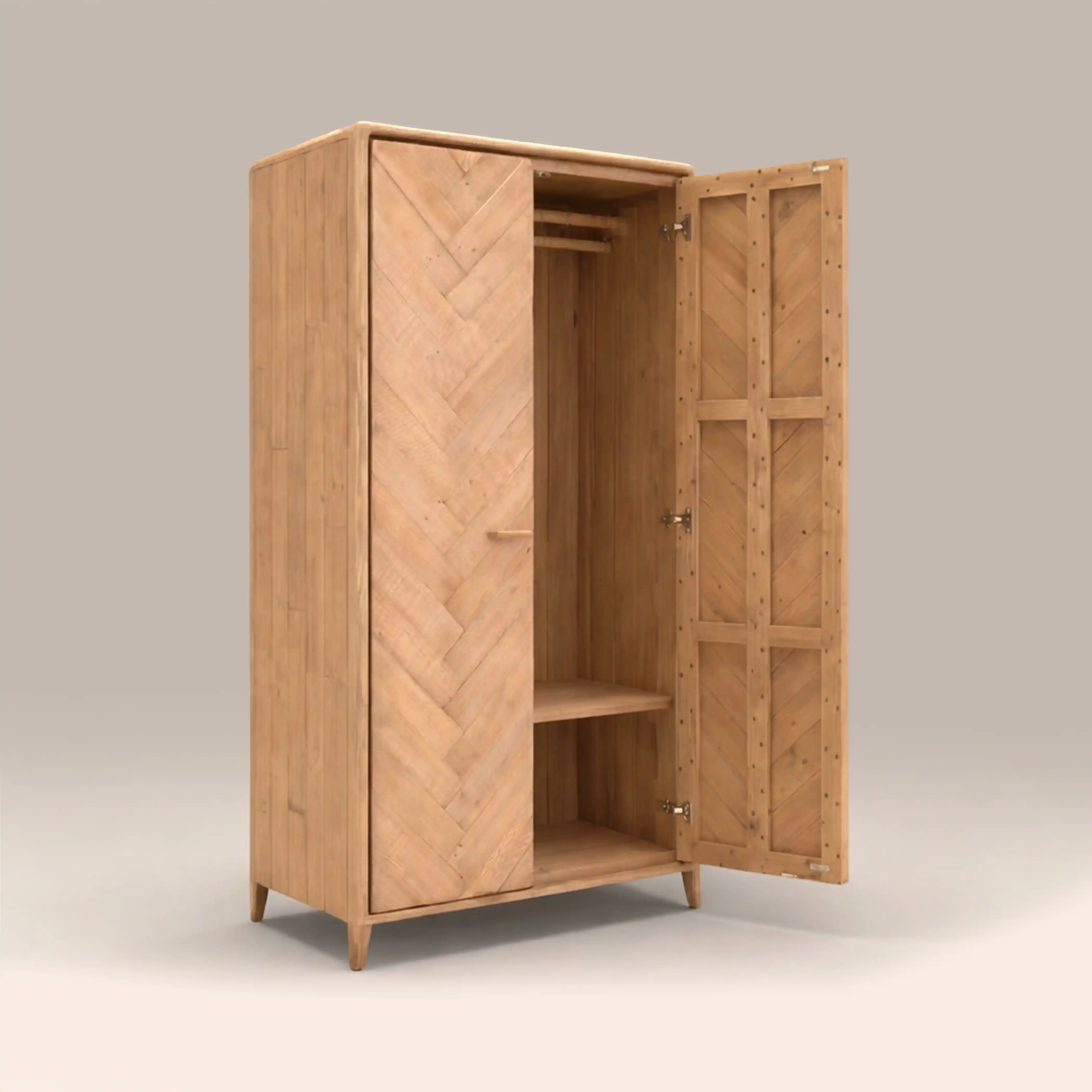 Winslow Wooden Double Wardrobe | Natural - Image 3