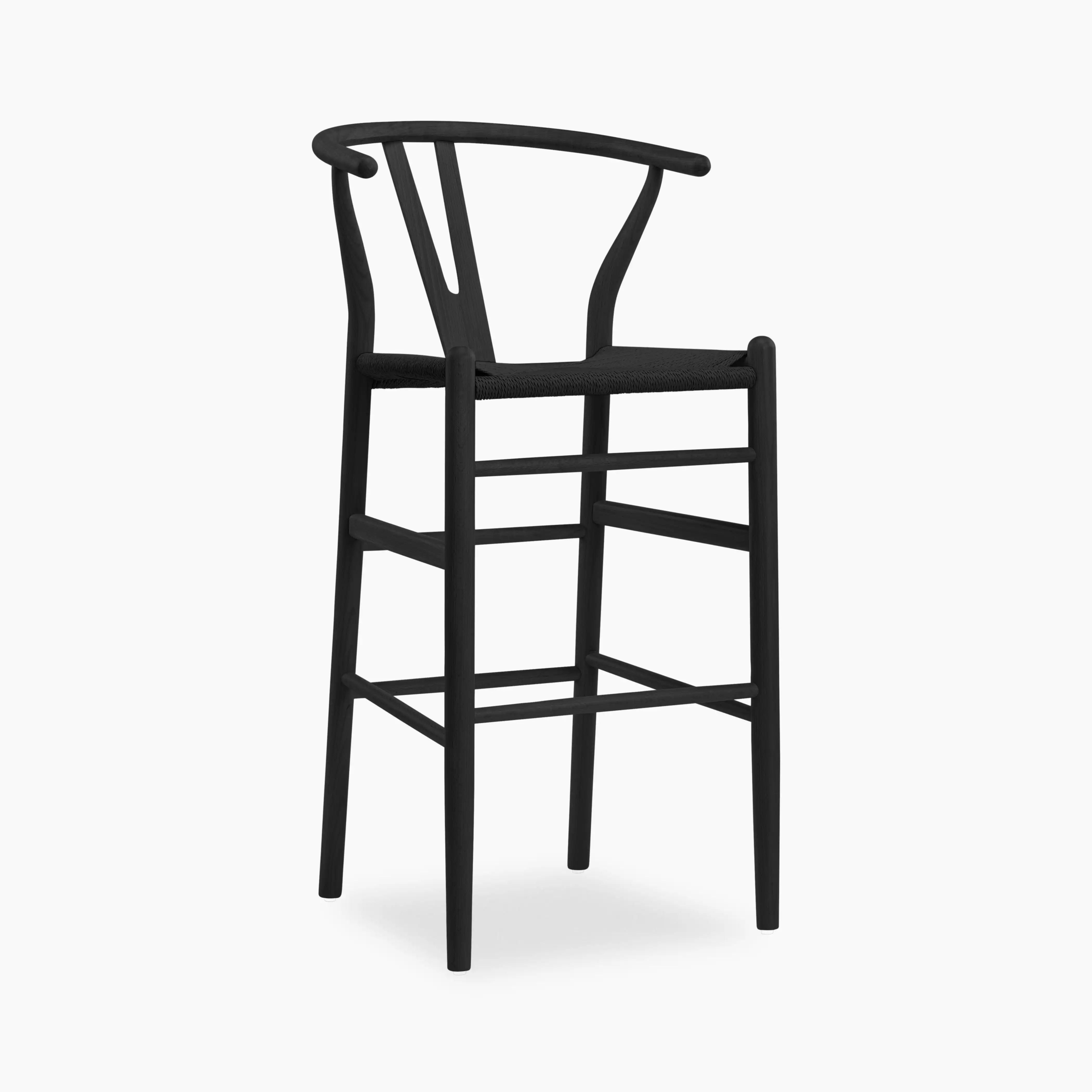 Wish Wooden Bar Stool | Black Weave & Black - Image 2