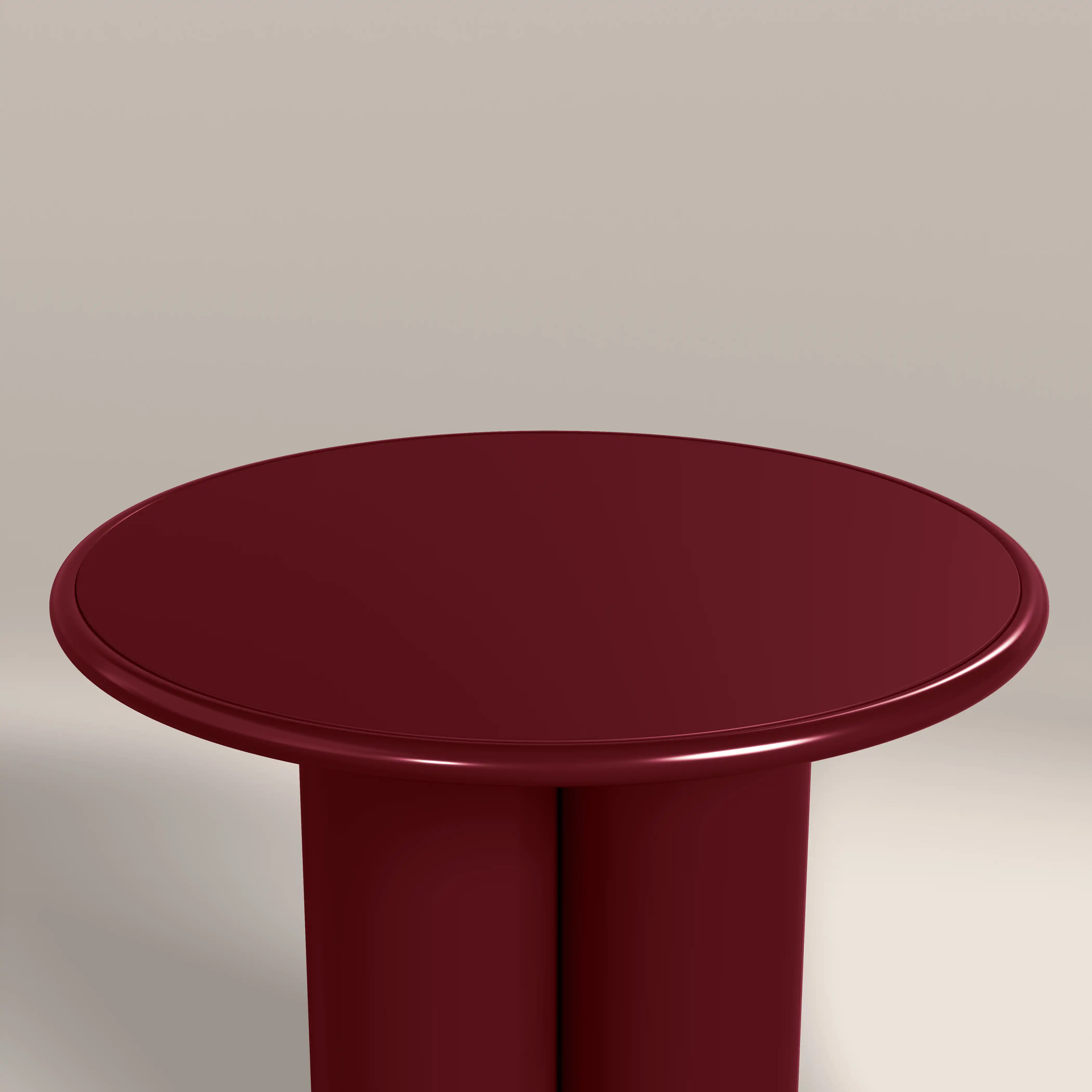 Zoey Round Side Table | Wine Red - Image 6